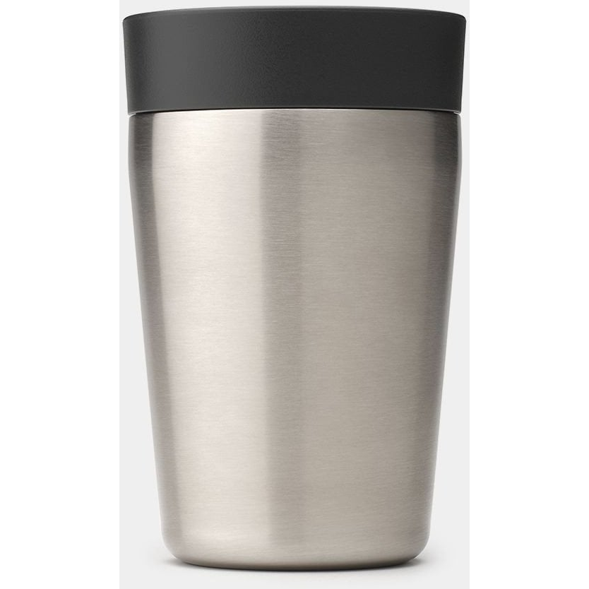 Brabantia Make&Take Insulated Flask duplafalú termoszbögre 200 ml, hideg és meleg italok számára, szivárgásmentes, snap lid fedél, r.m. acél, sötétszürke - 228728 (228728)