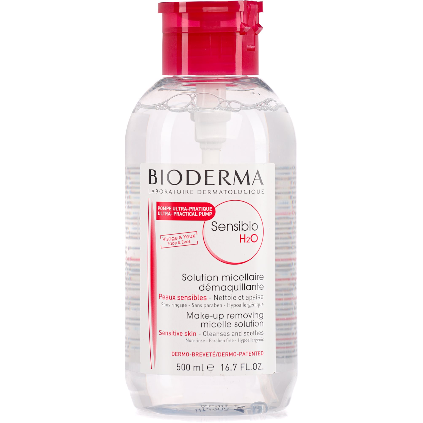BIODERMA Sensibio H2O Solution Micellaire Pump 500 ml (3401396991779)