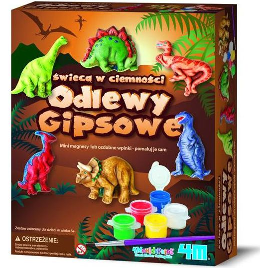 Dinoszaurusz gipszkiöntő készlet sötétben világító festékkel (3514)