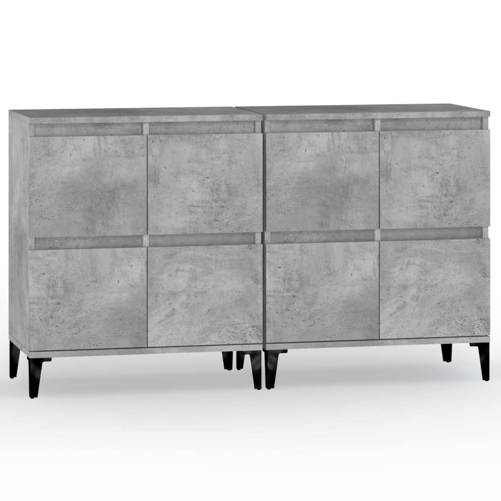 2 db betonszürke szerelt fa tálalószekrény 60 x 35 x 70 cm (3185763)