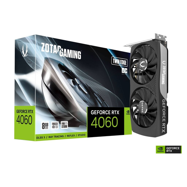 Zotac GeForce RTX 4060 8GB Twin Edge OC videokártya (ZT-D40600H-10M) (ZT-D40600H-10M)