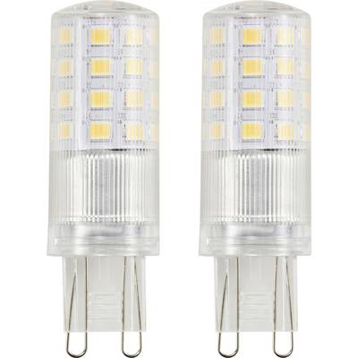 Sygonix SY-6442040 LED EEK E (A - G) G9 Izzólámpa forma 4.8 W = 48 W Melegfehér (Ø x H) 18 mm x 59 mm 2 db (SY-6442040)