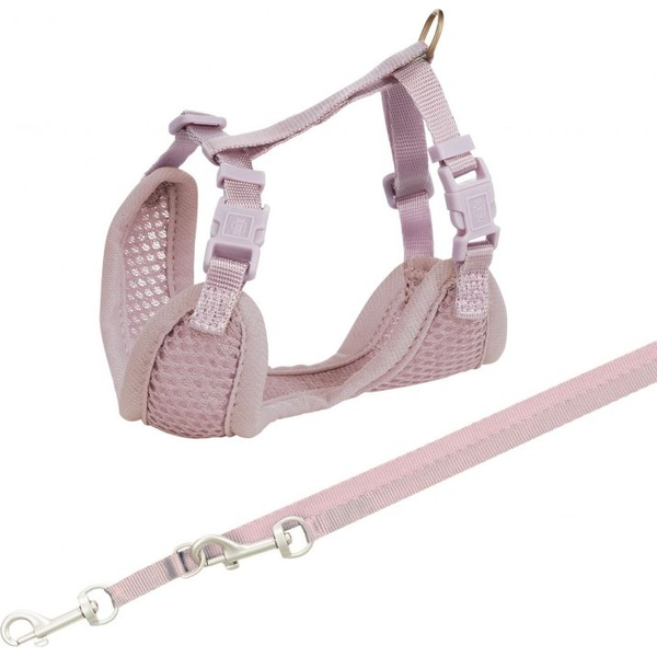  Trixie Miękkie szelki dla szczeniąt ze smyczą Junior, 26–34 cm/10 mm, 2.00 m, liliowe