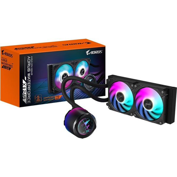 Gigabyte AORUS WATERFORCE X II 240 AIO CPU течно охлаждане с RGB осветление