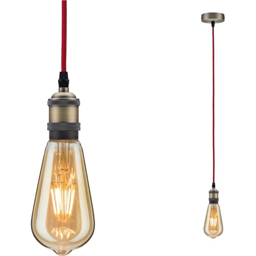 Paulmann 50386 Neordic Eldar 1 ágú függeszték, bura nélküli, textil kábellel, szálcsiszolt, E27 foglalat, IP20 (PL50386)