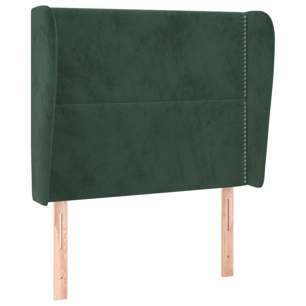 sötétzöld bársony fejtámla szárnyakkal 93 x 23 x 118/128 cm (3117855)