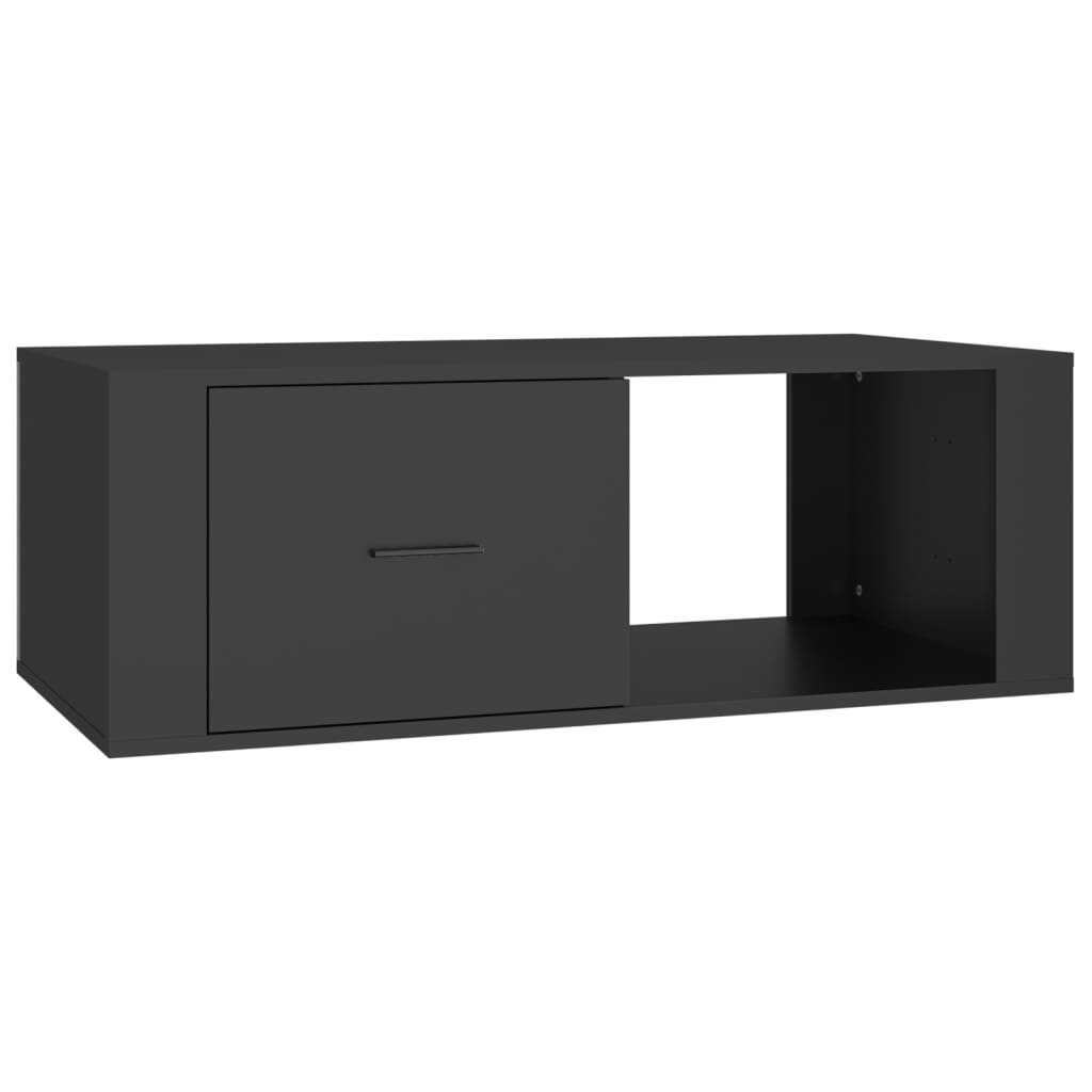 fekete szerelt fa dohányzóasztal 100x50,5x35 cm (816537)