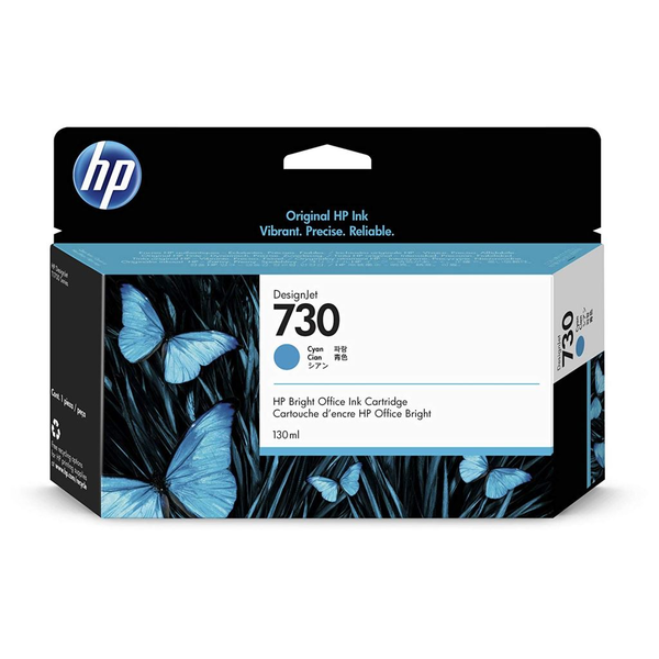 HP 730 130-ml Cyan DesignJet Ink Cartridge глава и патрон за мастиленоструен принтер 1 броя Оригинал Стандартен добив Синьо-зелен