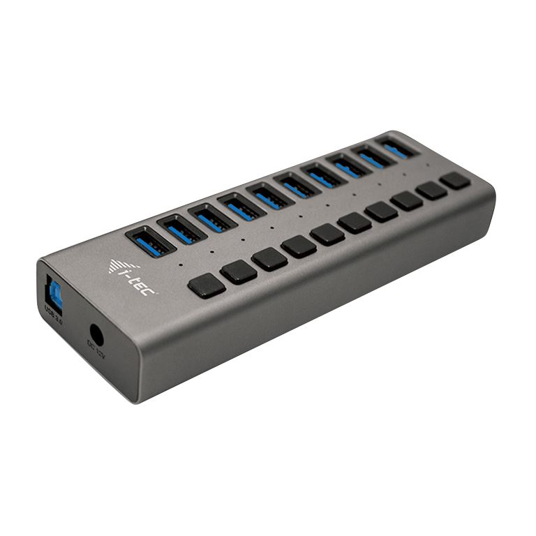 i-tec Charging USB 3.0 Hub 10 port + Power Adapter 48 W fekete (U3CHARGEHUB10) (U3CHARGEHUB10)