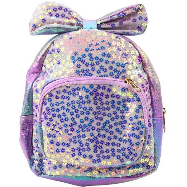 Gyermek Hátizsák Flitterekkel Virágokkal Cocard Lila 22 cm 2,8 L