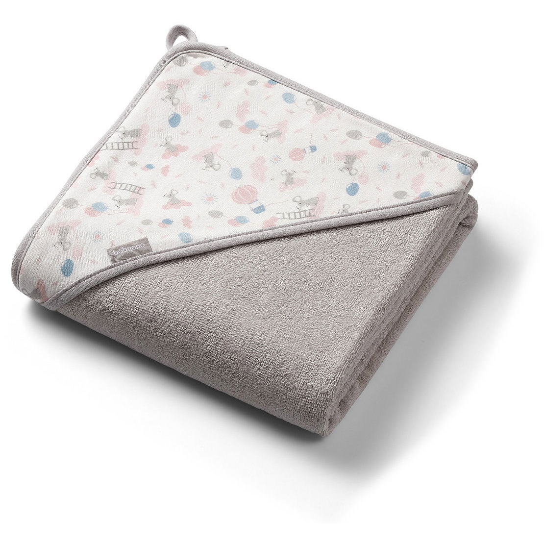 BabyOno frottír, kapucnis 100 × 100 cm, szürke (5901435416013)