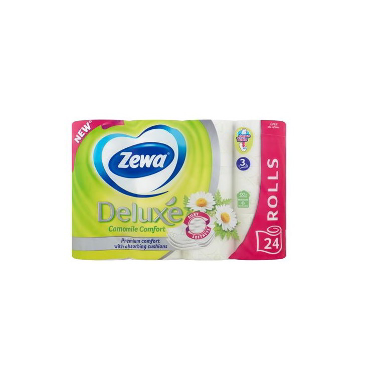 Zewa Deluxe Toalettpapír 3 rétegű kamillás (24 darabos) (40867)
