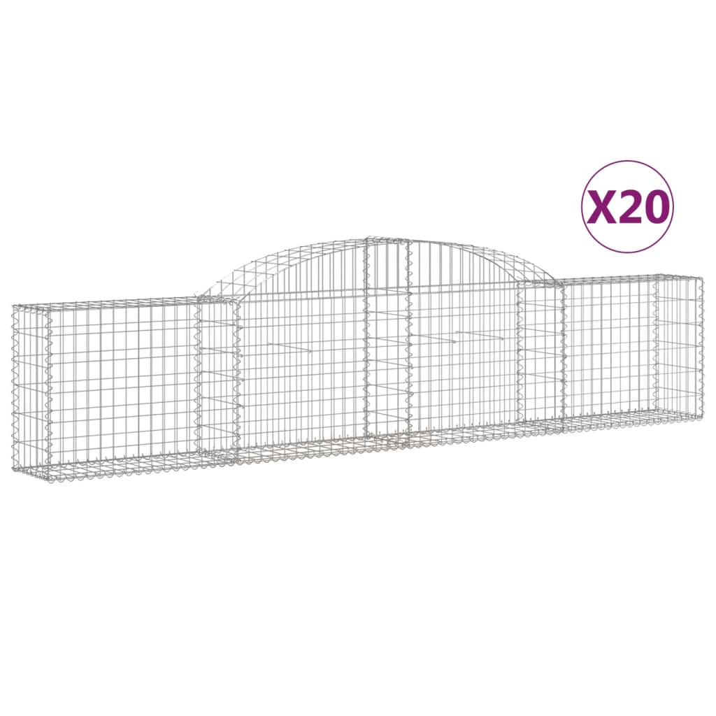 20 db íves horganyzott vas gabion kosár 300x30x60/80 cm (3146499)
