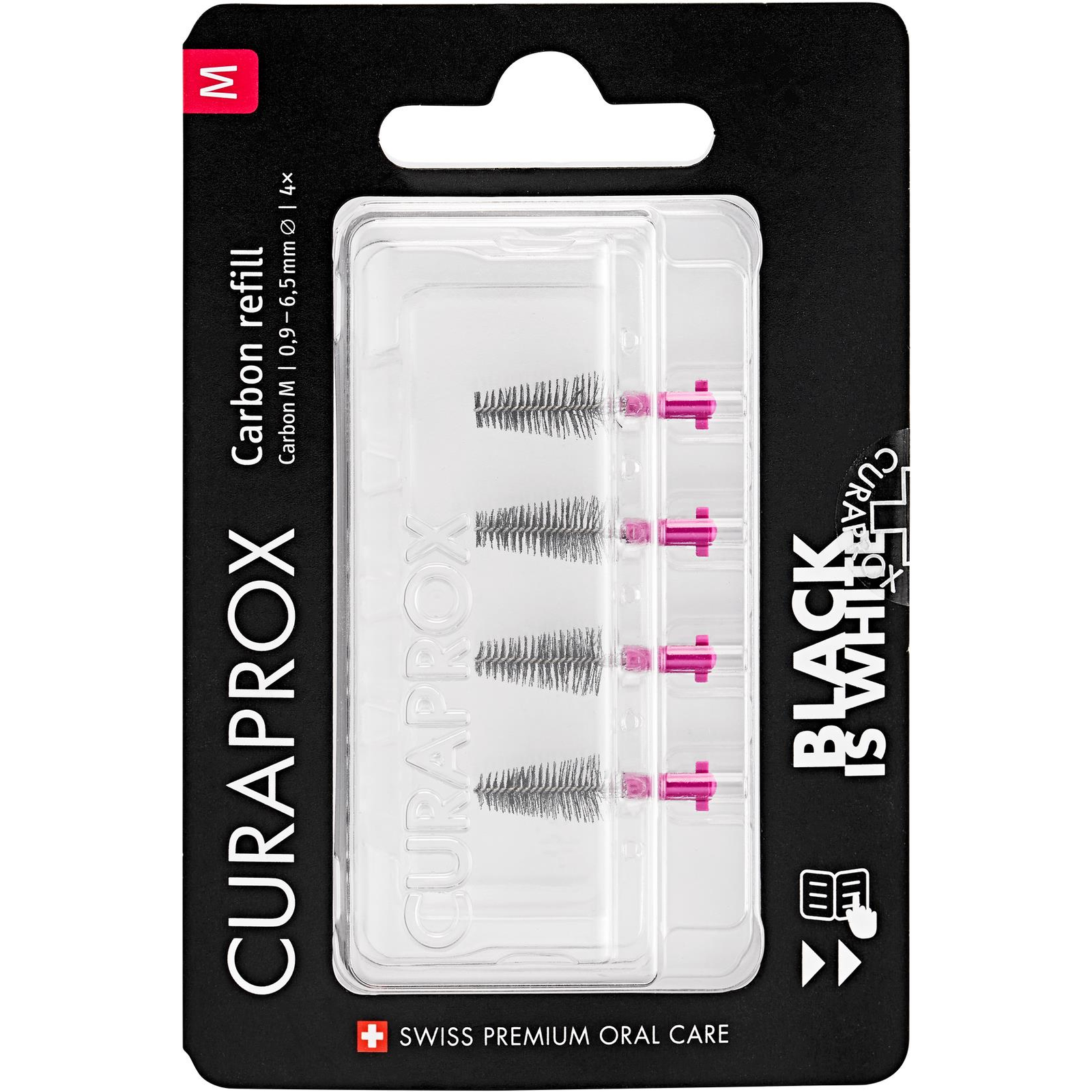 CURAPROX CPS Black is White Carbon, M-es méret, 4 db (7612412431001)