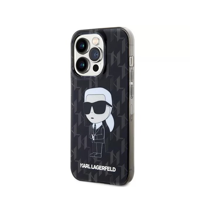 Karl Lagerfeld Monogram Ikonik Apple iPhone 15 Pro Max Tok - Fekete (KLHCP15XHNKMKLK)