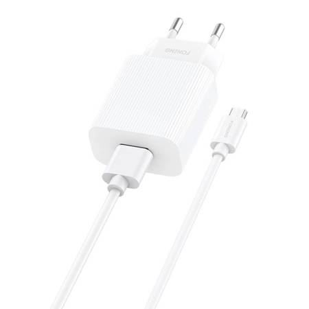 Foneng EU28 зарядно + USB-A - MicroUSB кабел бял (EEU28 Micro) (EU28 Micro)