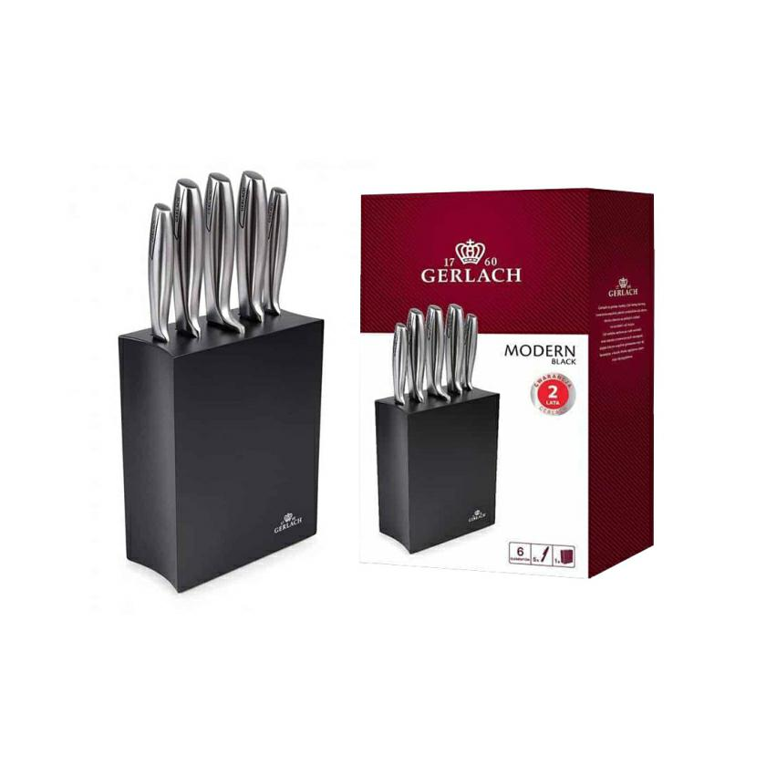 Gerlach Modern Kés készlet - Fekete (5 darab/csomag) (993MBLACK)