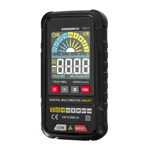 Funciones: Voltímetro, Óhmetro, Medidor De Capacitancia, Frecuencímetro, Prueba De Continuidad De Circuito, Prueba De Diodos, Nc