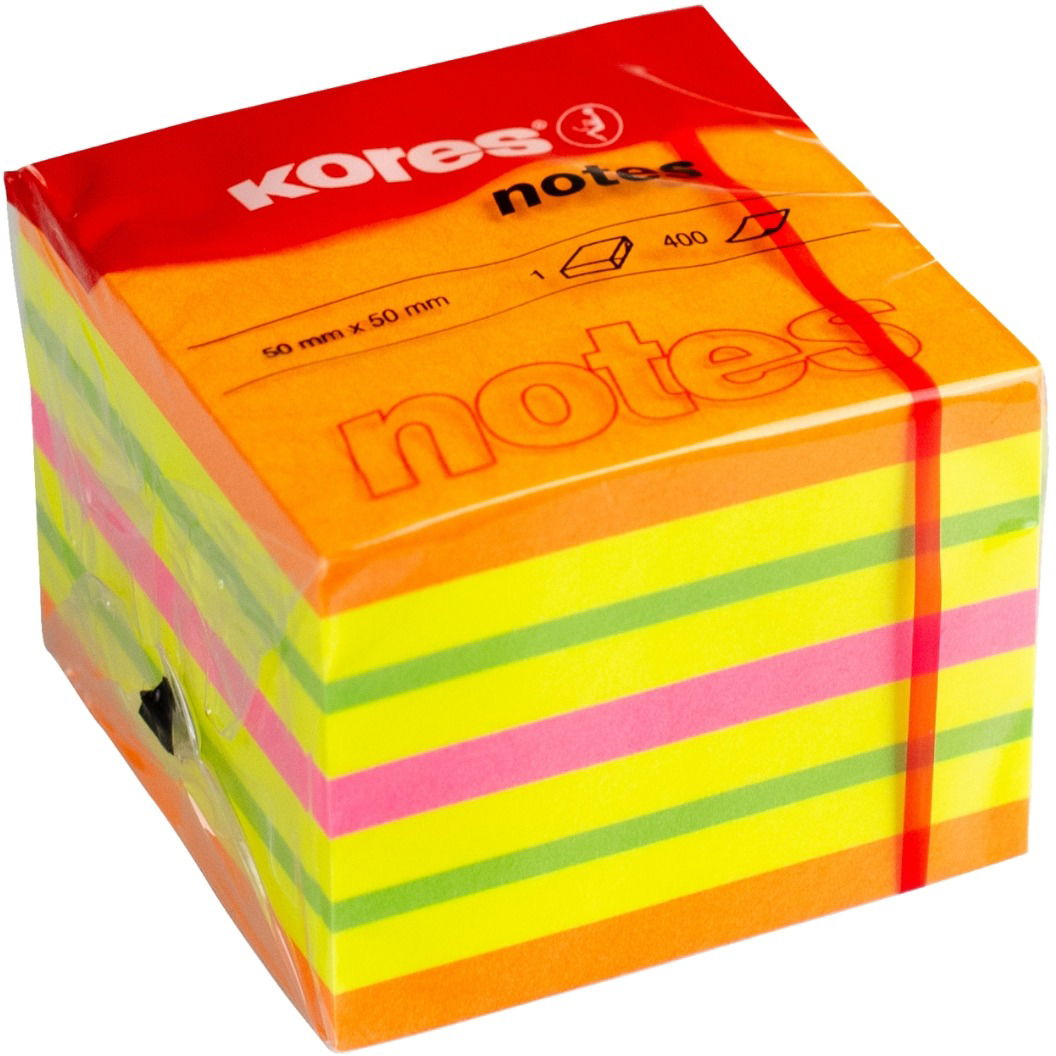 KORES CUBO Summer 50 x 50 mm, 400 lap, többféle neon szín (48460)