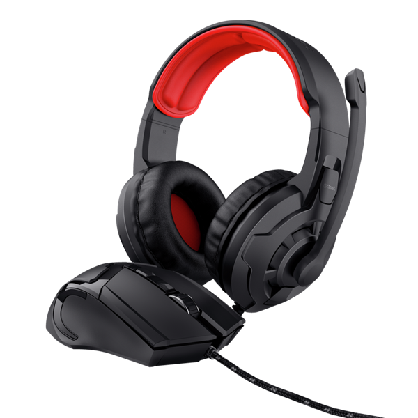 Trust GXT 785 Ravius Headset Ledningsført Spil Sort, Rød