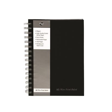 Pukka Pad Black spirálfüzet A5, vonalas, 80 lap fekete (SBWRULA5) (SBWRULA5)
