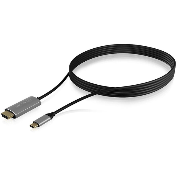 ICY BOX IB-CB020-C cable HDMI 1,8 m HDMI tipo A (Estándar) Negro, Plata