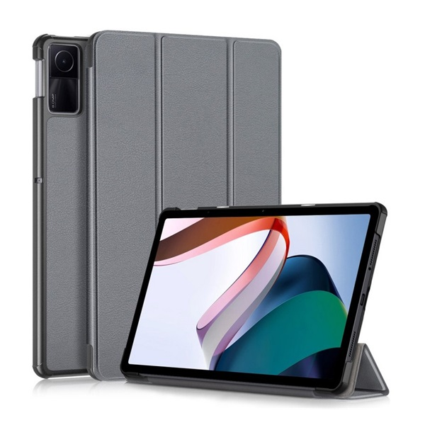 gigapack Tok álló, bőr hatású (aktív FLIP, oldalra nyíló, TRIFOLD, asztali tartó) SÖTÉTSZÜRKE Xiaomi Redmi Pad SE 11 " csomagolás" (GP-150456)