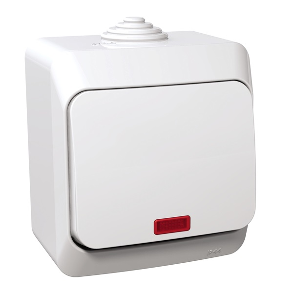 Schneider WDE000561 CEDAR PLUS jelzőfénnyel/IP44 fehér váltókapcsoló (WDE000561)