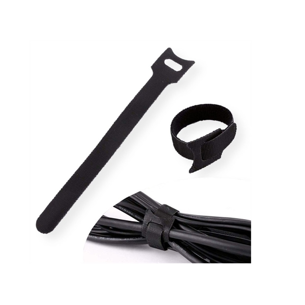 Klettbänder mit Lasche schwarz 15cm 20Stk.