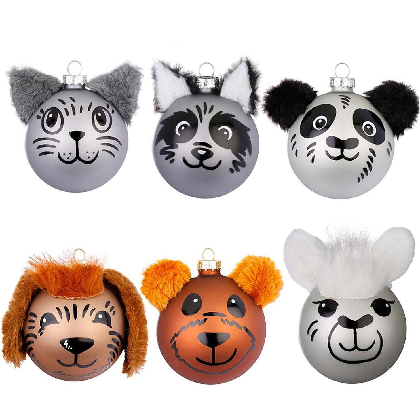 LAALU díszkészlet: állatok füllel 8 cm, 6 db (LAU-1854)