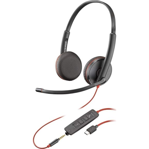 POLY Blackwire 3225 Слушалки Жичен Лента за глава Обаждания/музика UBS тип C Черен
