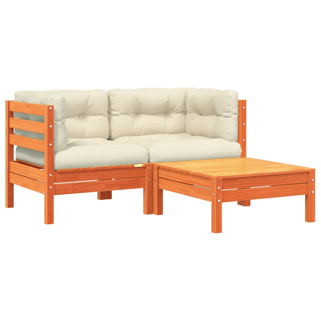 kétszemélyes kerti kanapé párnával és lábzsámollyal (838178)