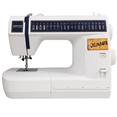 Шевна машина Veritas 1340 JSB-21 Jeans, 21 програми, комбинация бяло и синьо