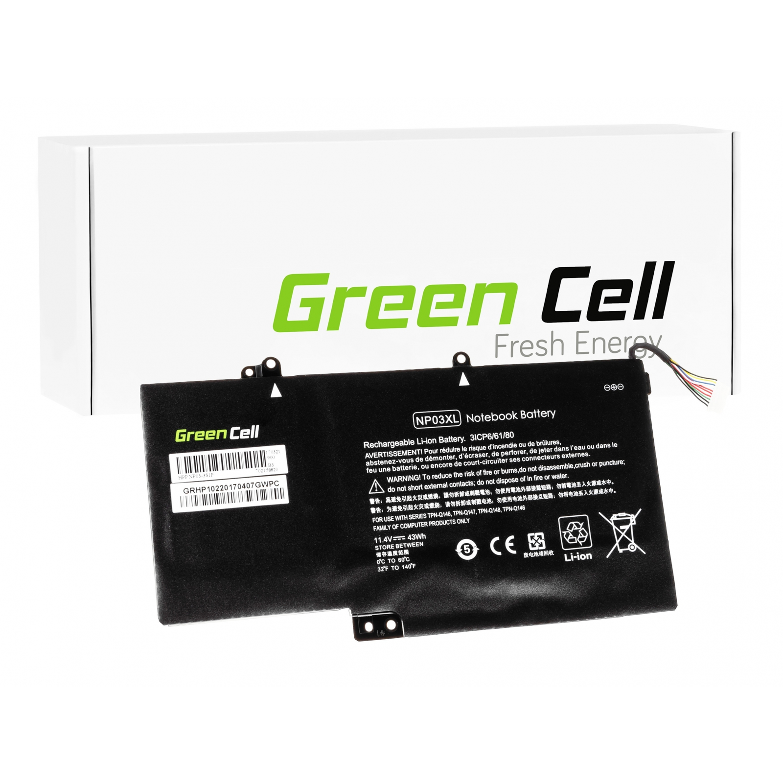 Green Cell HP102 HP Envy / Pavilion Notebook akkumulátor 3700 mAh (HP102)
