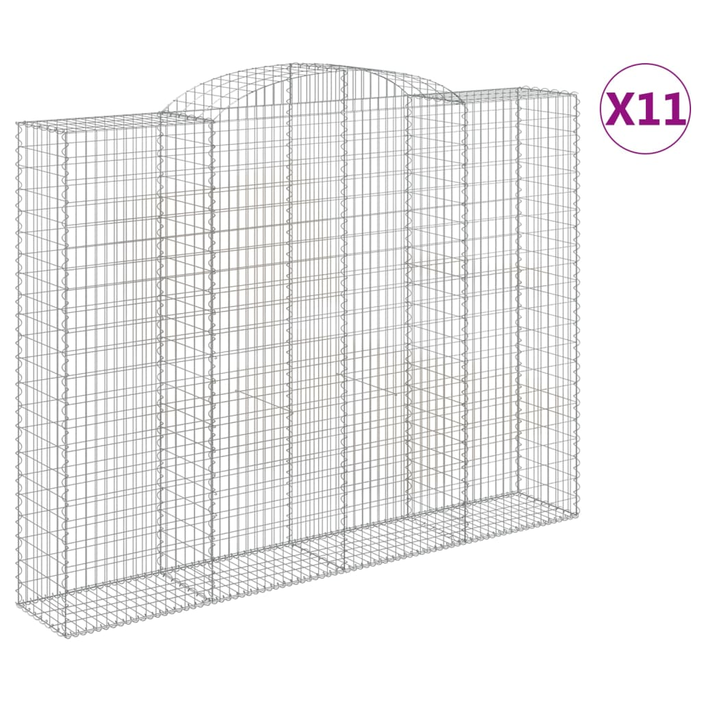 11 db íves horganyzott vas gabion kosár 300x50x220/240 cm (3146818)