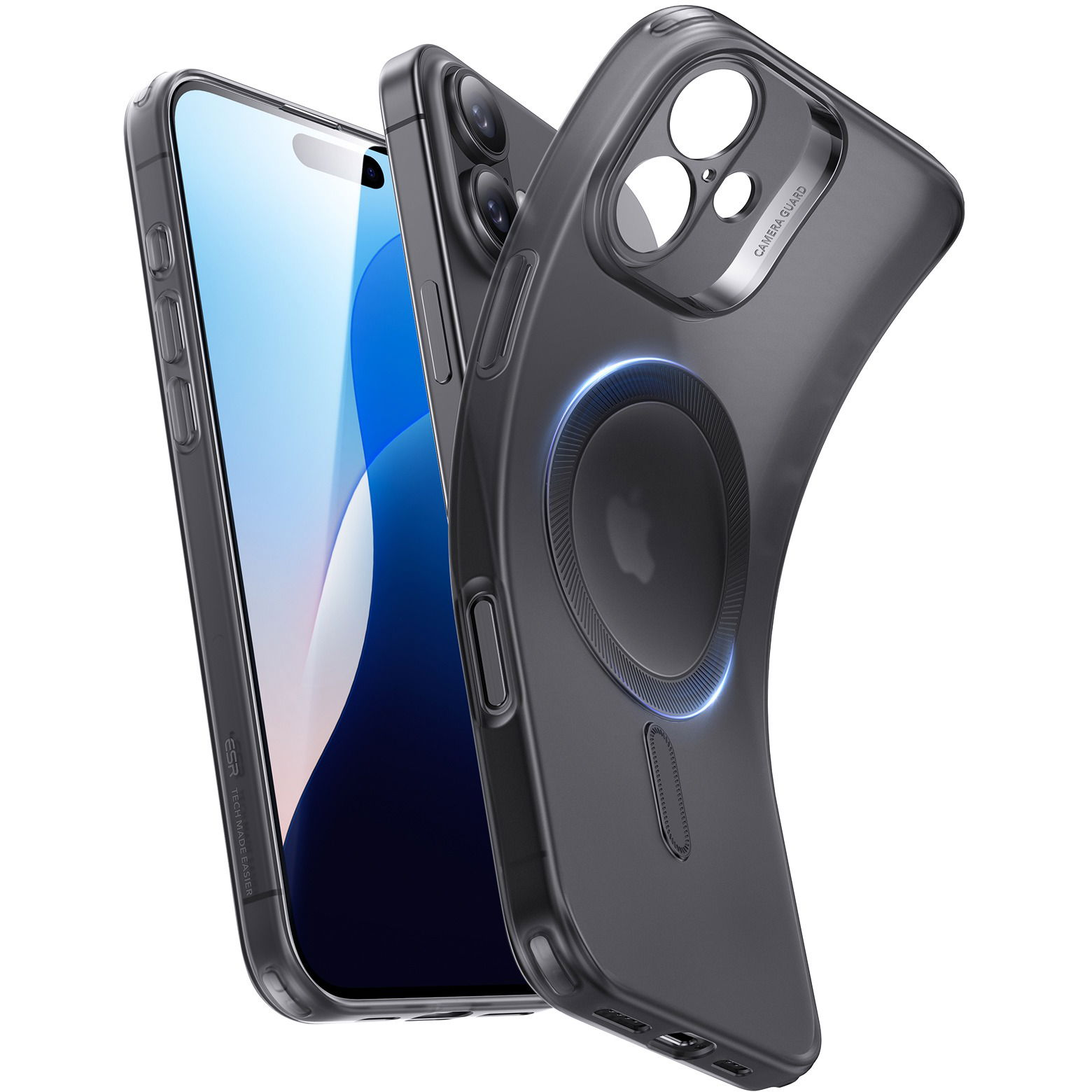 ESR Zero Clear Case (HaloLock) iPhone 16 Plus Frosted Black tok (1A7720201)