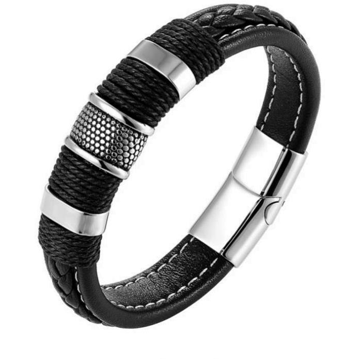 Predator Q1 bőr karkötő 21cm - A7833 (15111)