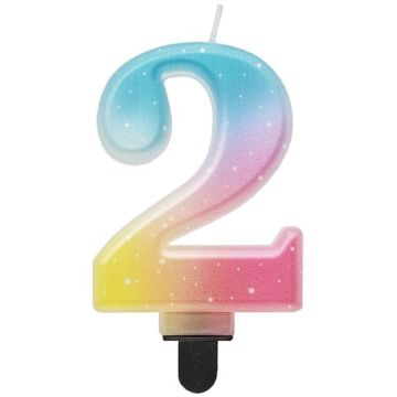 Godan Beauty and Charm: Szivárvány színű pasztell számgyertya - 2 (SF-OPA2) (SF-OPA2)