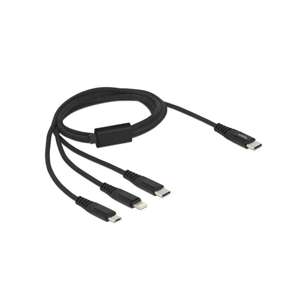 Delock USB-C -> Lightning USB-B 2.0 micro USB-C M/M töltőkábel 1m fekete