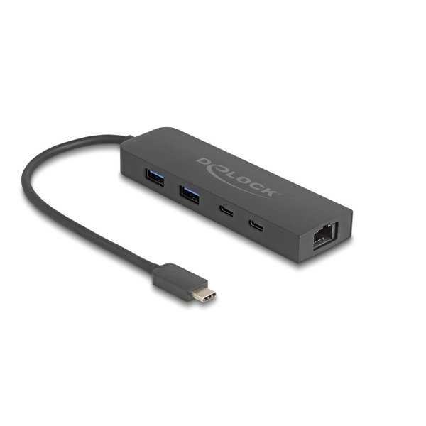 Delock 10 Gbps USB hub 2,5 Gigabit LAN porttal és PD 85 Watt (64110)