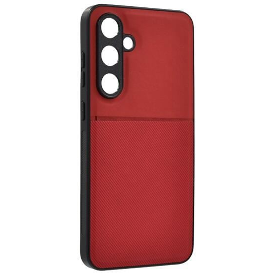 Gigapack Samsung Galaxy S24 FE (SM-S721) mágneses, bőr hatású, csíkos mintás tok piros (GP-161562) (GP-161562)