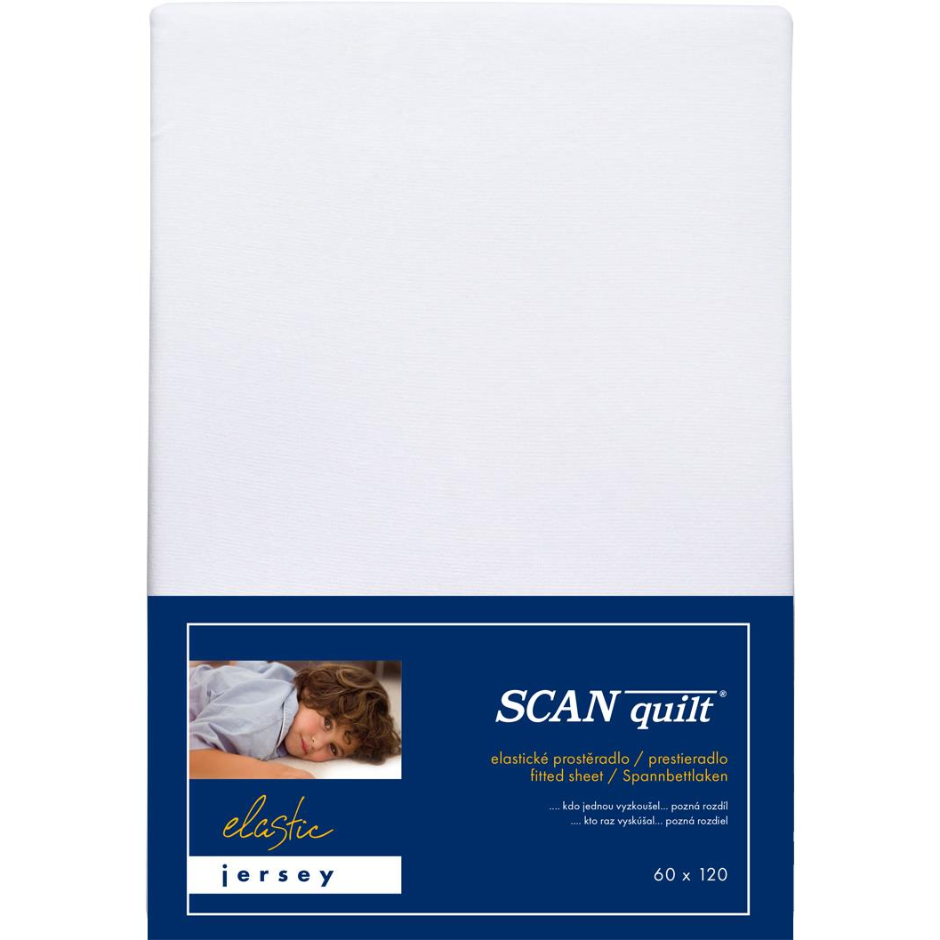 SCANquilt JERSEY ELASTIC LYCRA kiságy lepedő, fehér, 60×120 cm (35832)
