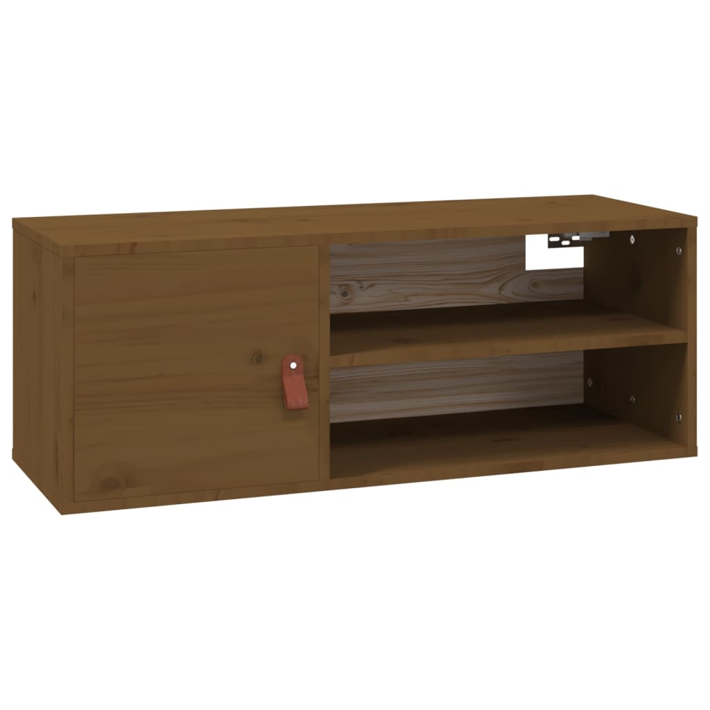 mézbarna tömör fenyőfa faliszekrény 80 x 30 x 30 cm (818391)