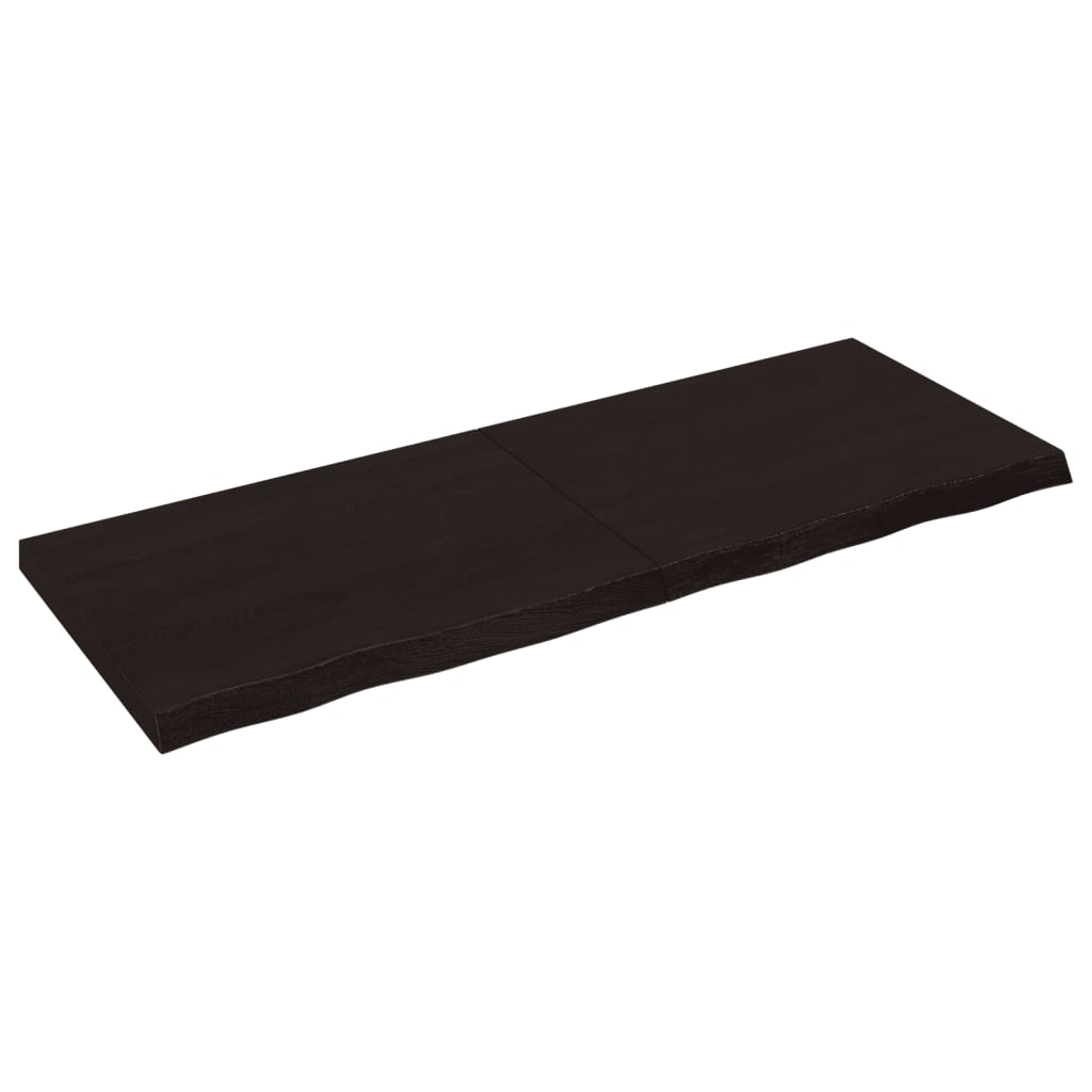 sötétbarna kezelt tömör tölgyfa fali polc 160 x 60 x (2-6) cm (363835)