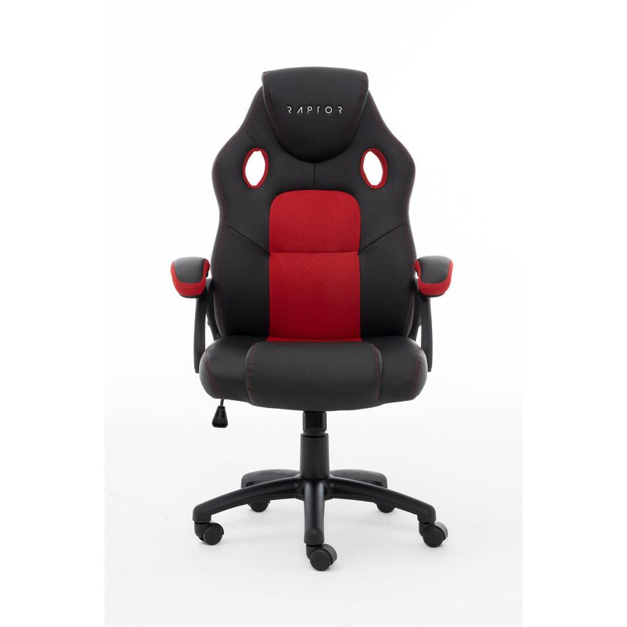 Raptor Gaming Stuhl GS-40 PU + Fabric schwarz/rot (RG-GS-40-BLACK/RED) (RG-GS-40-BLACK/RED)