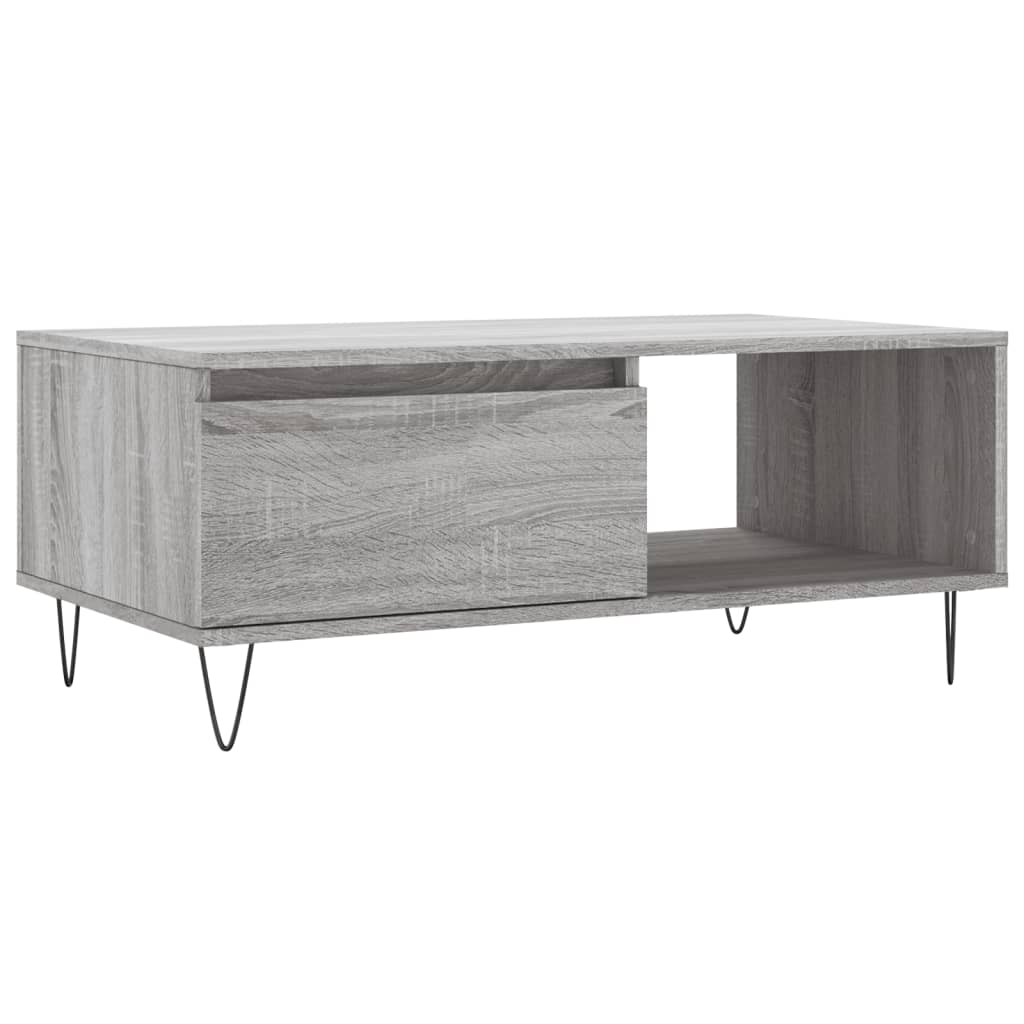 szürke sonoma színű szerelt fa dohányzóasztal 90 x 50 x 36,5 cm (830570)