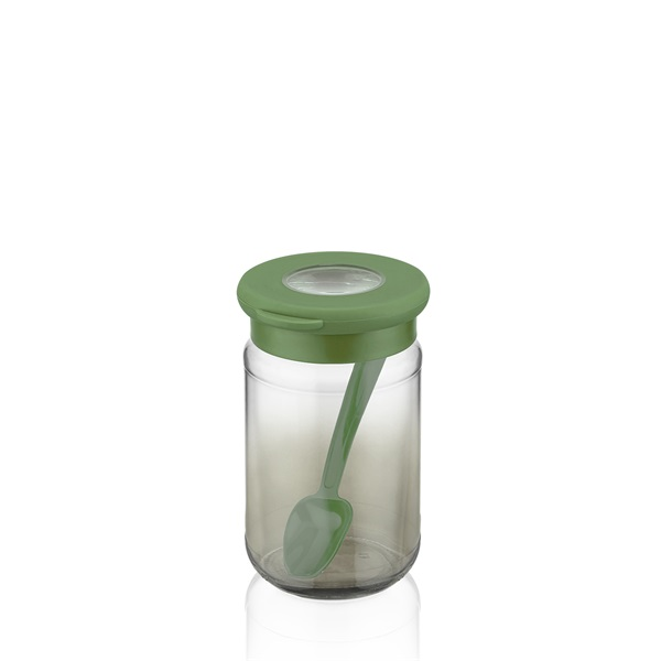 IRIS C-00488 Rainbow zöld üveg tároló kanállal 380ml (C-00495)