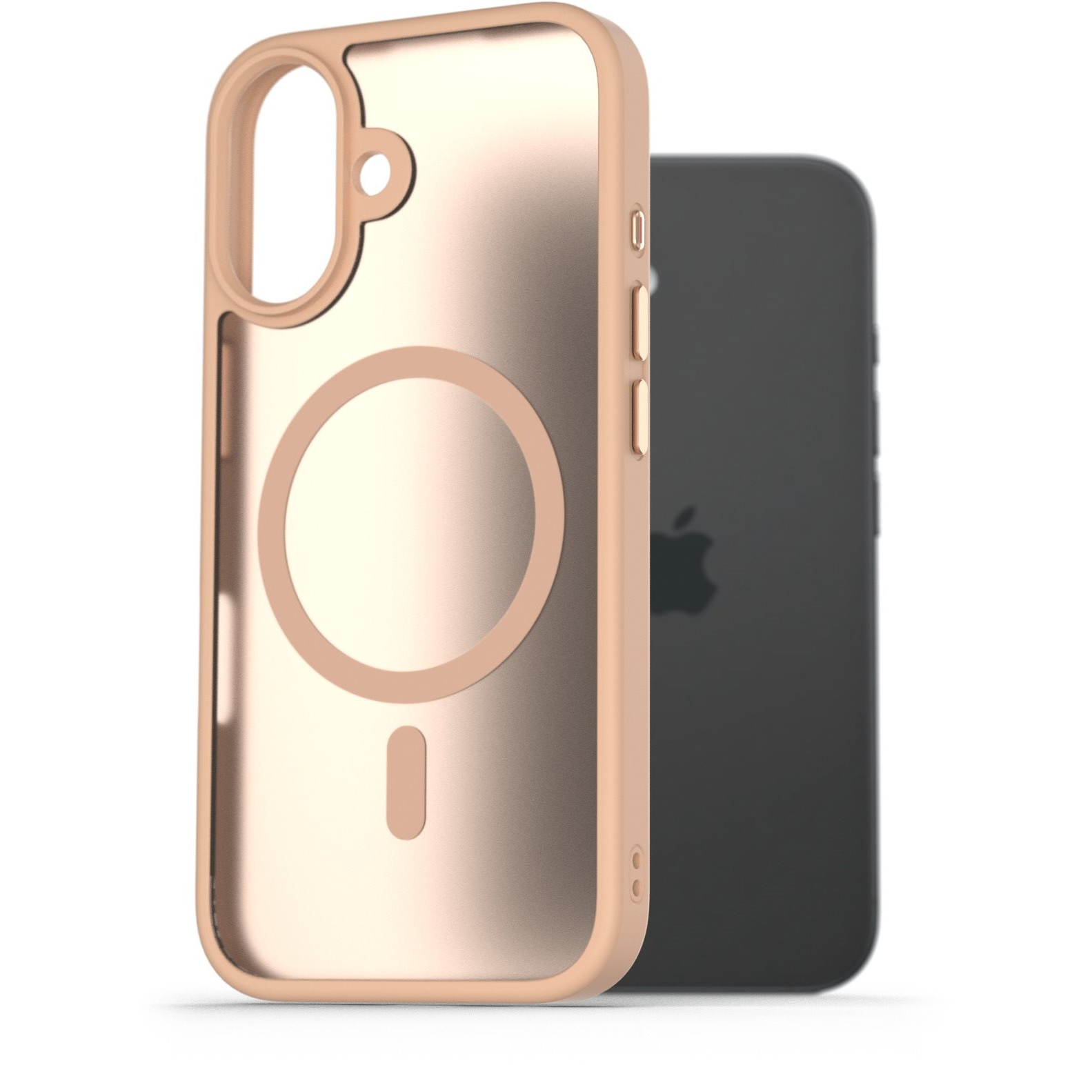 AlzaGuard Matte Case Compatible with Magsafe iPhone 16 homoksárga tok (AGD-PCMM73SG)