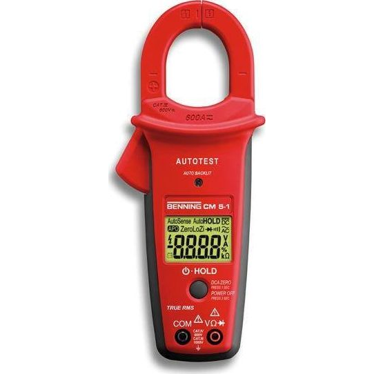 AC/DC árammérő True RMS (valódi effektív érték mérő) lakatfogó multiméter 600A AC/DC Benning CM 5-1 TRMS (BG044066)