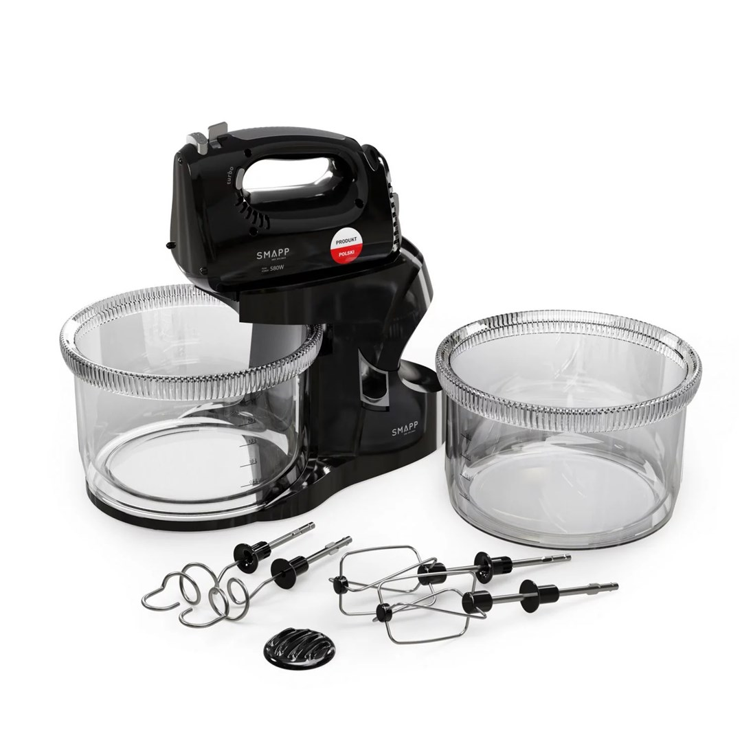 SMAPP 451.88 Kézi mixer Állvánnyal + 2 keverőtállal 580W - Fekete (451.88 CZARNY)